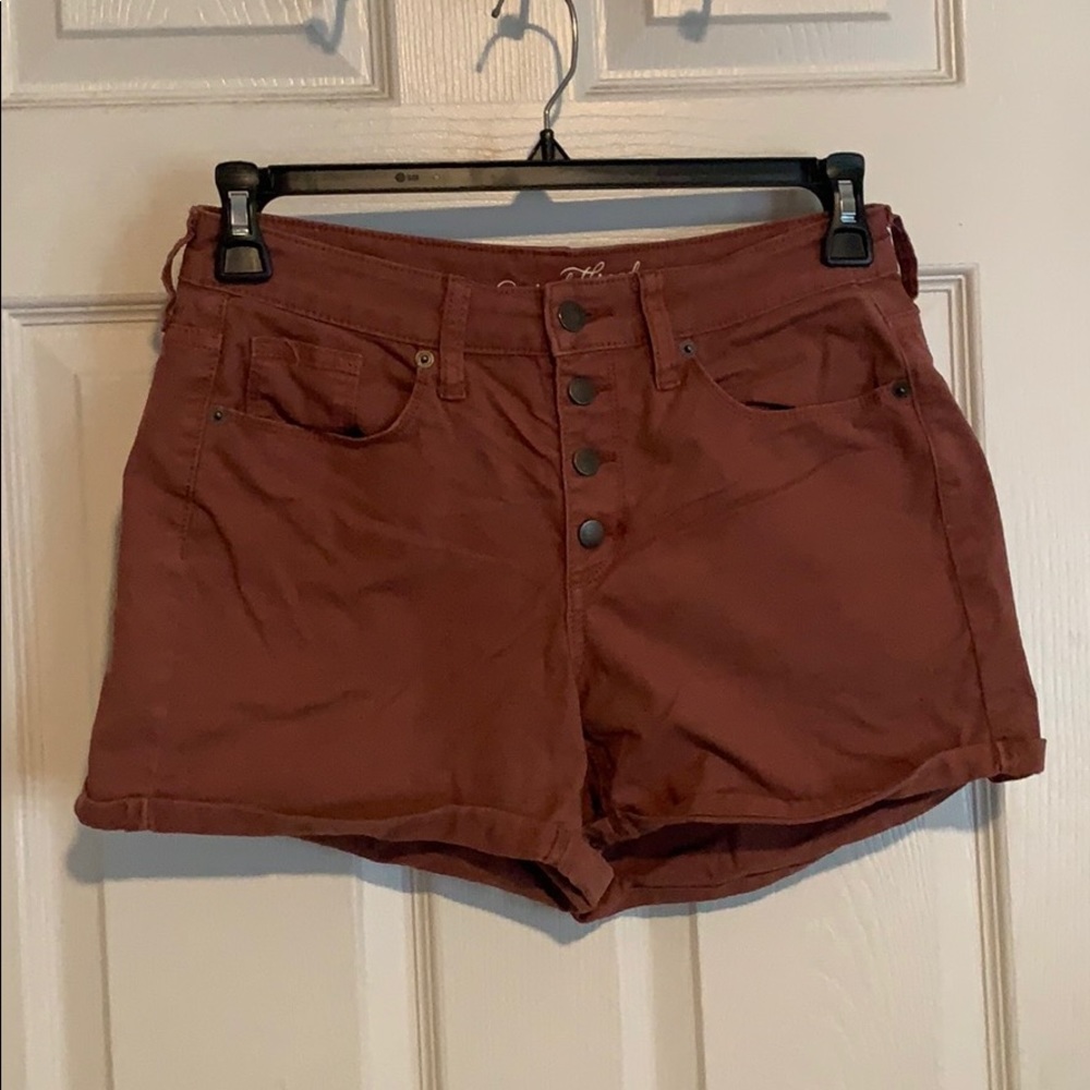 Mauve high-waist shorts